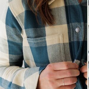 Kavu Wren Blue & Cream Plaid Utility Jacket